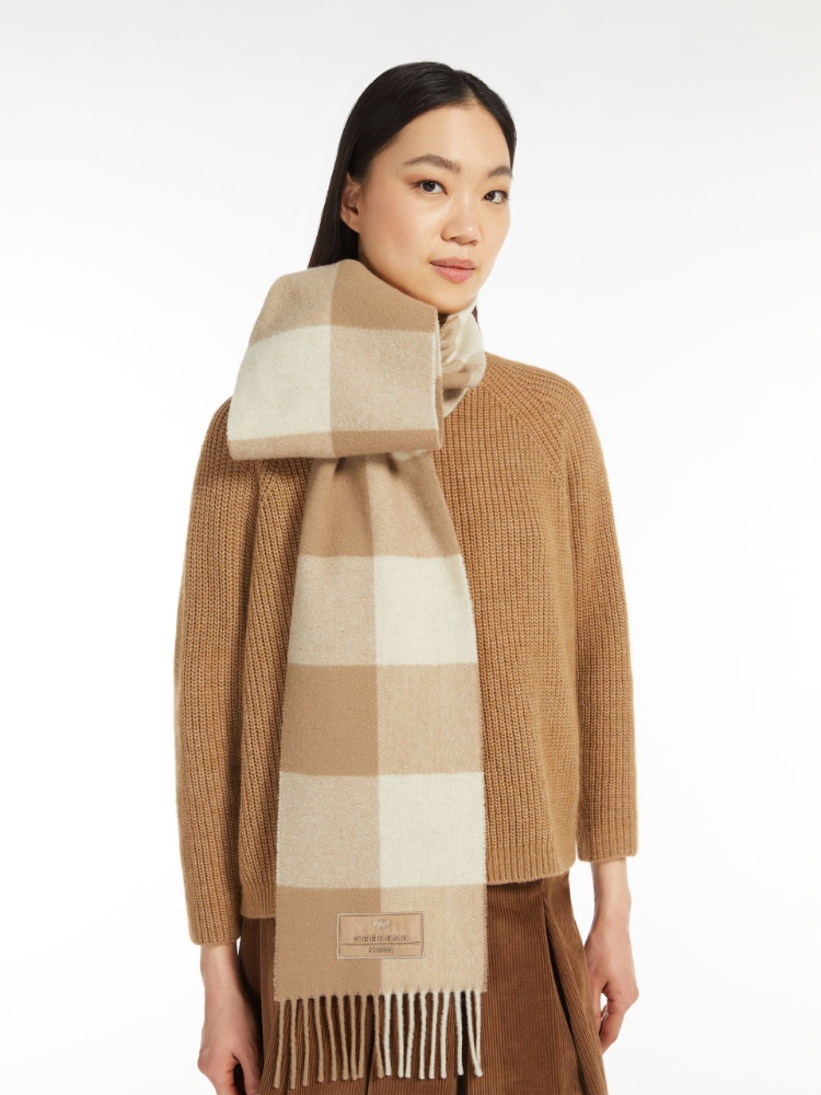 Chequered wool scarf - CAMEL - Weekend Max Mara - 2