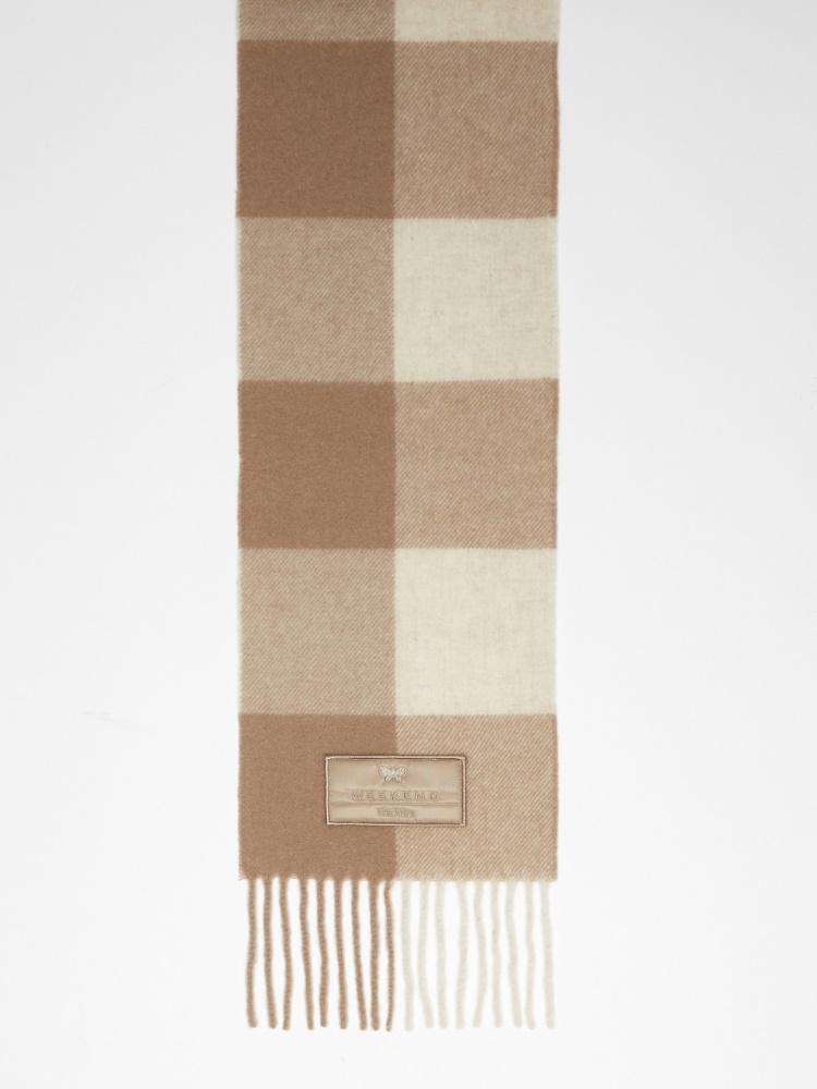 Chequered wool scarf - CAMEL - Weekend Max Mara