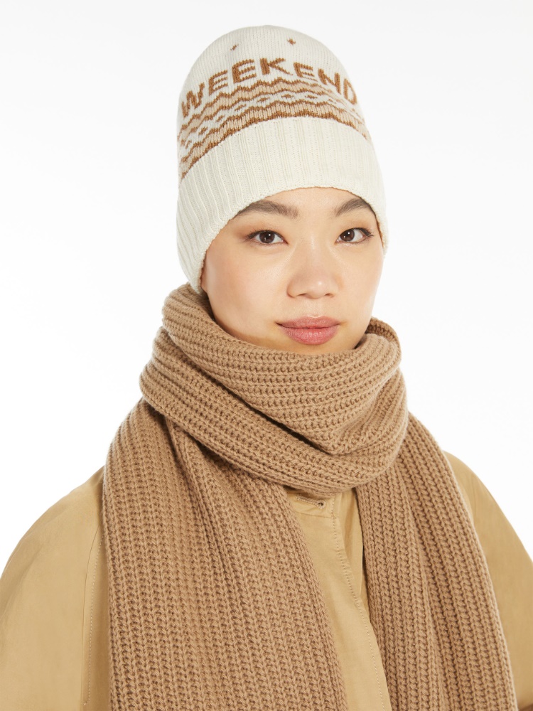 Jacquard-knit wool beanie hat - CAMEL - Weekend Max Mara - 2