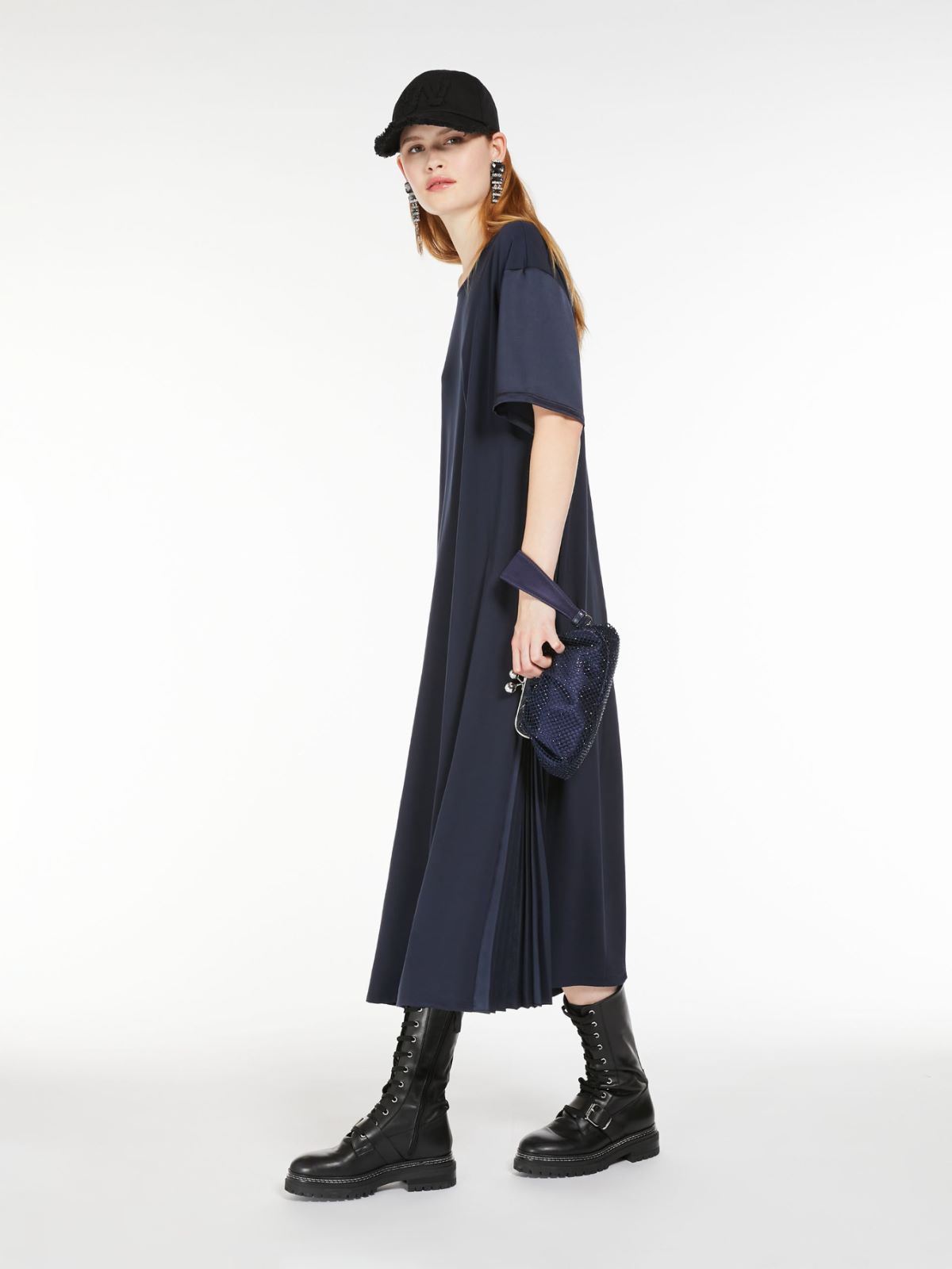 Fluid jersey dress, navy | Weekend Max Mara