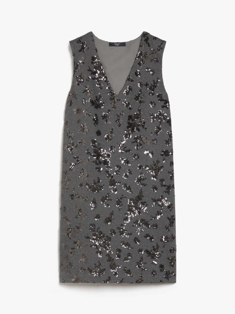 Milano-knit jersey dress with sequin detail - MEDIUM GREY - Weekend Max Mara