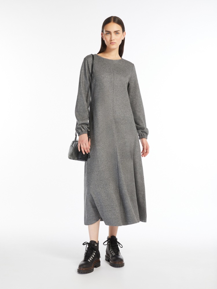 Flowing jacquard jersey dress - MEDIUM GREY - Weekend Max Mara