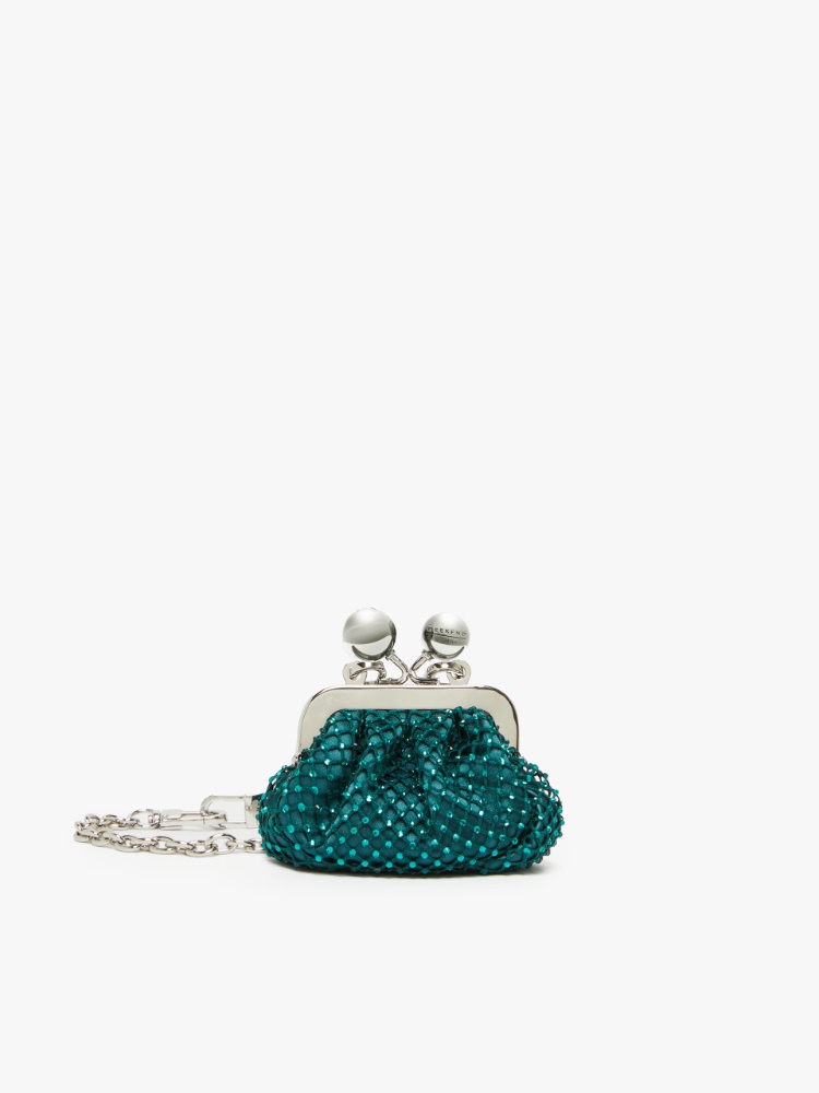 Rhinestone and satin Nano Pasticcino Bag - EMERALD - Weekend Max Mara