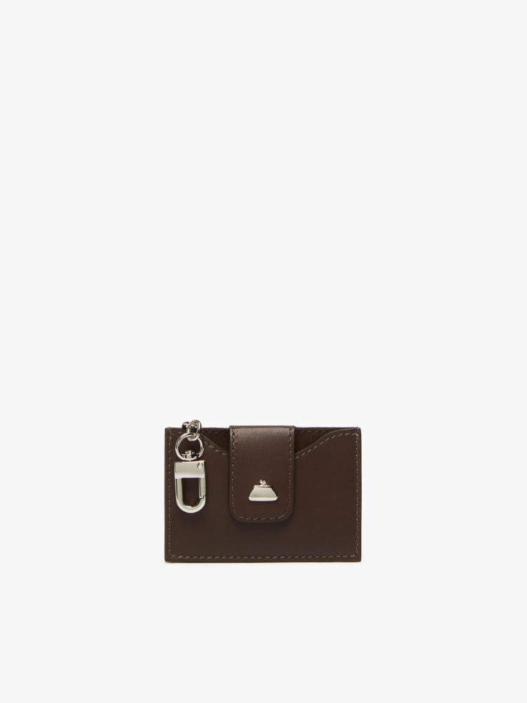 Leather keyring with mirror - DARK BROWN - Weekend Max Mara