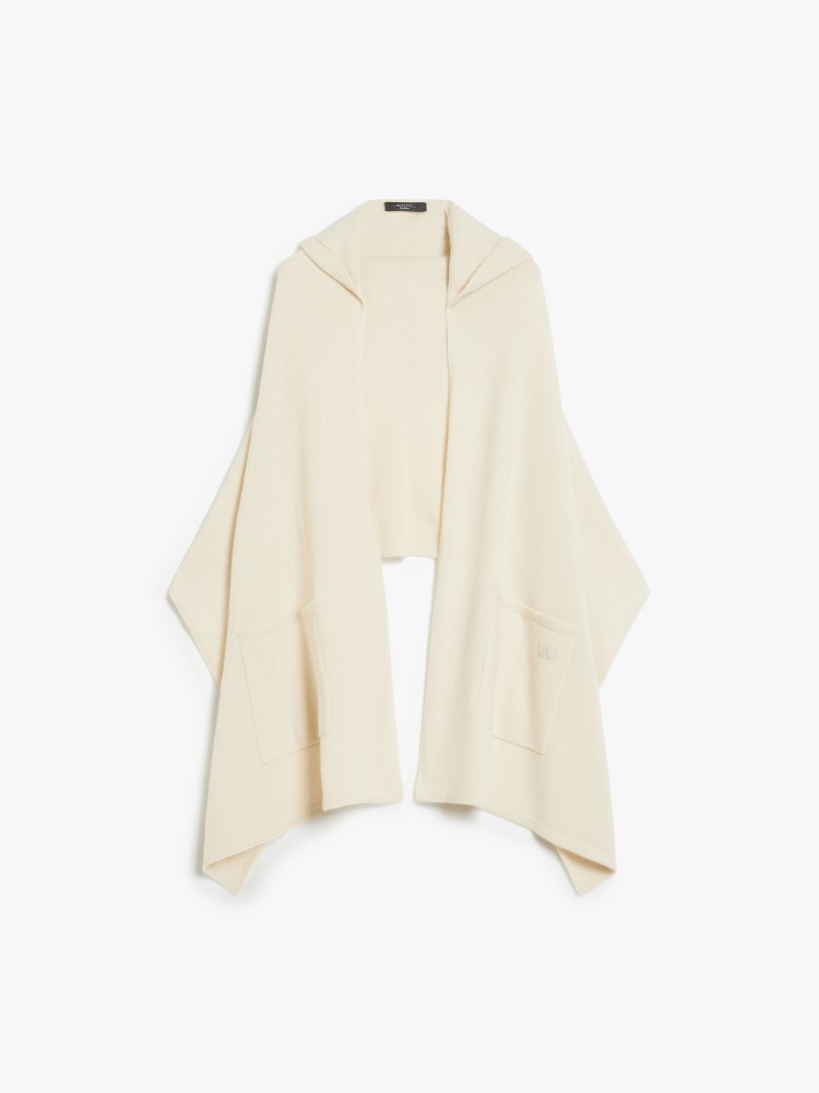 Hooded cashmere shawl - ECRU - Weekend Max Mara