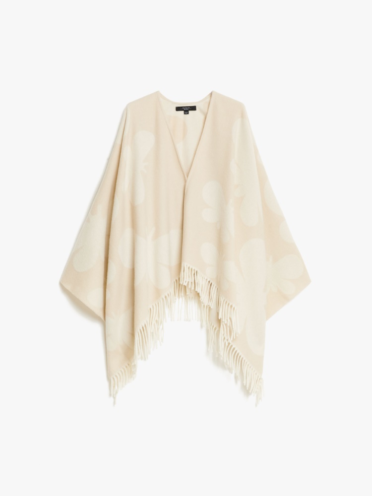 Jacquard wool poncho - WHITE - Weekend Max Mara