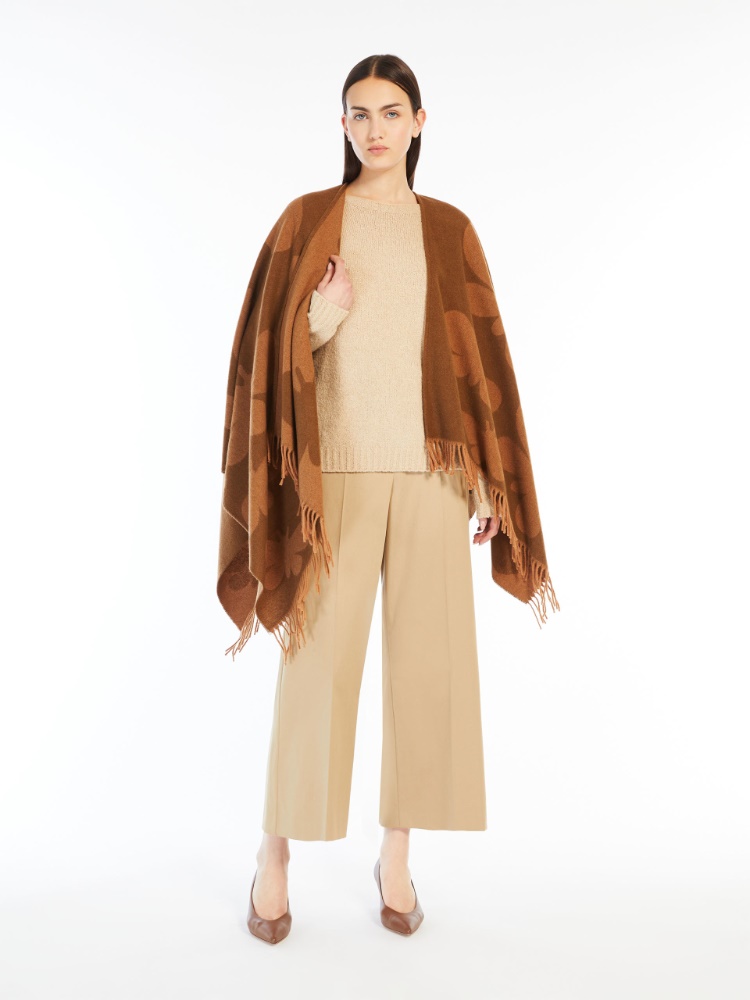 Jacquard wool poncho - CAMEL - Weekend Max Mara - 2