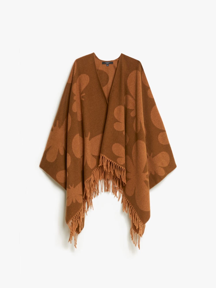 Jacquard wool poncho - CAMEL - Weekend Max Mara