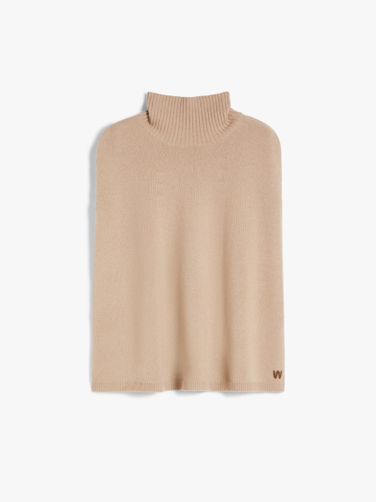 Cashmere polo-neck poncho - IVORY - Weekend Max Mara