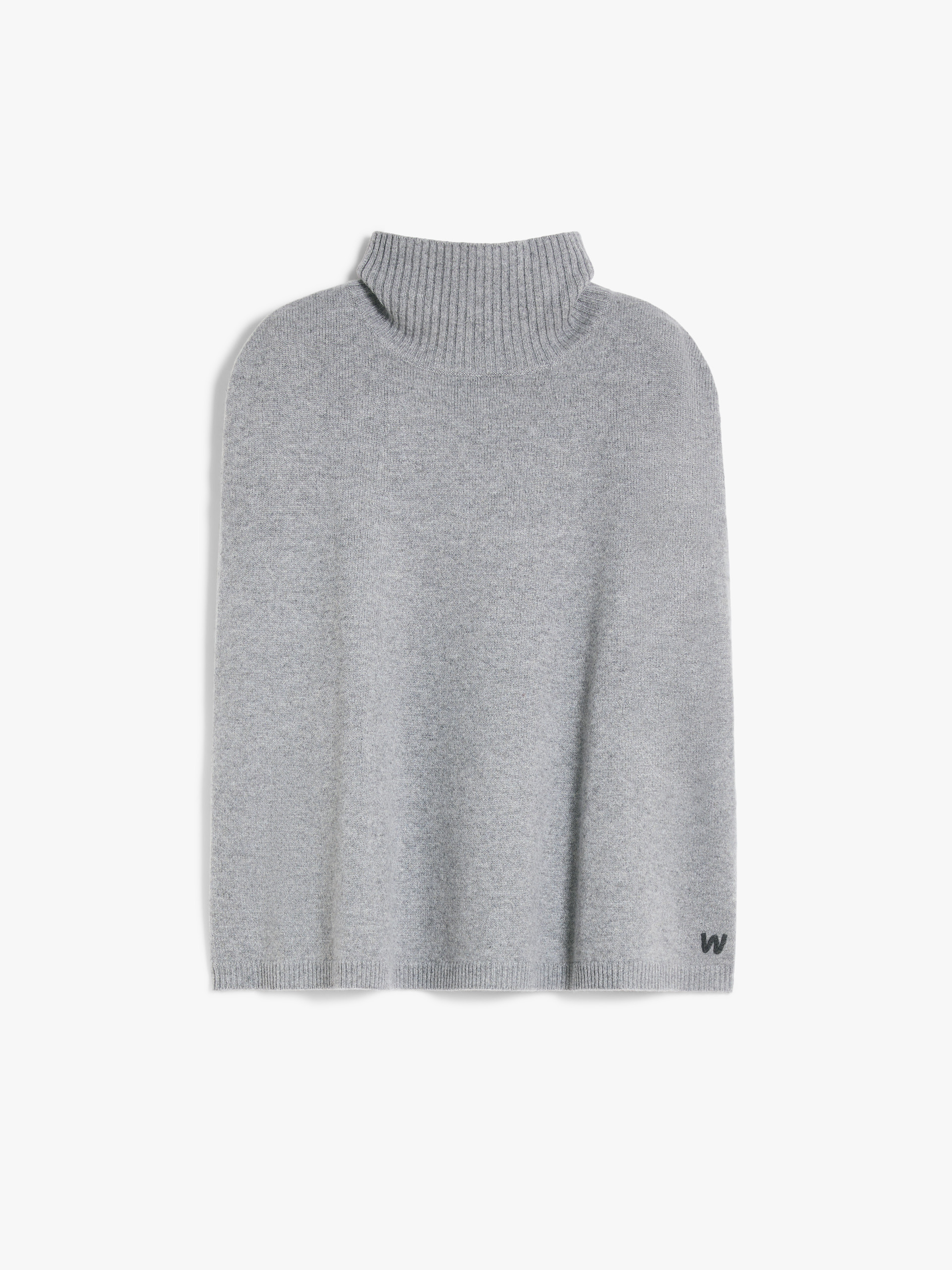 Cashmere polo-neck poncho - PEARL GREY - Weekend Max Mara - 5