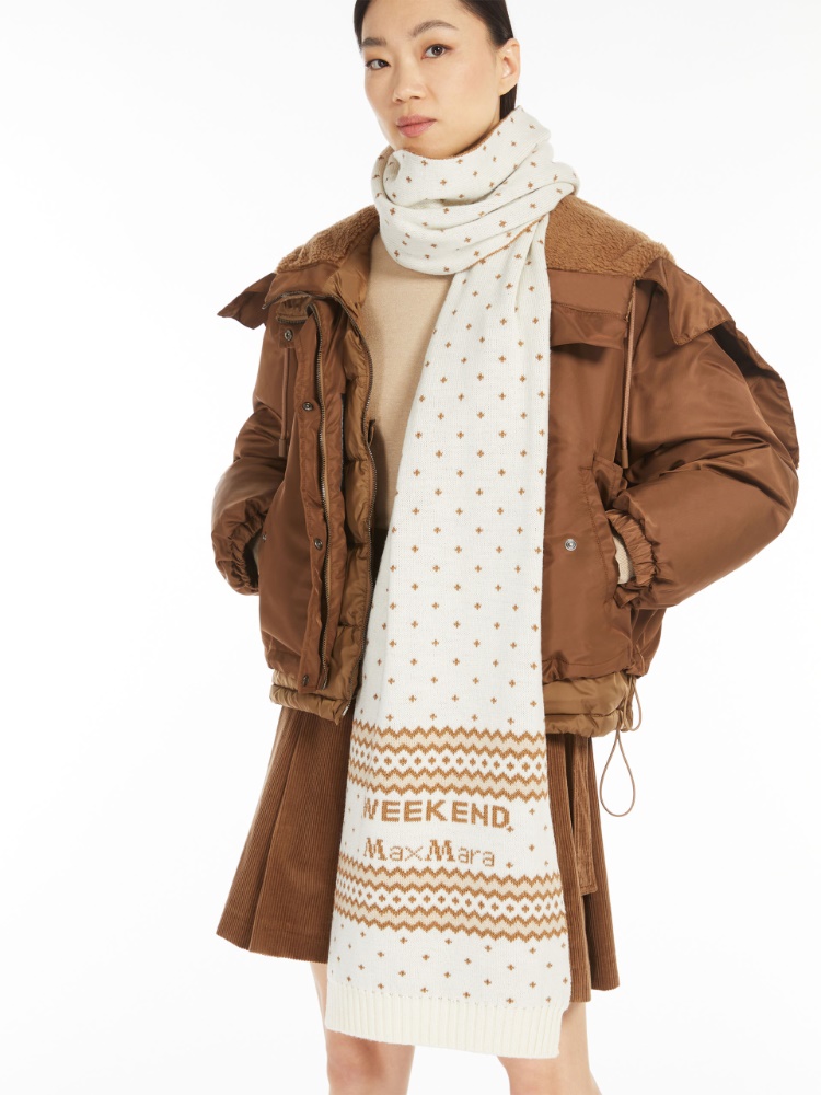 Jacquard-knit wool scarf - CAMEL - Weekend Max Mara - 2