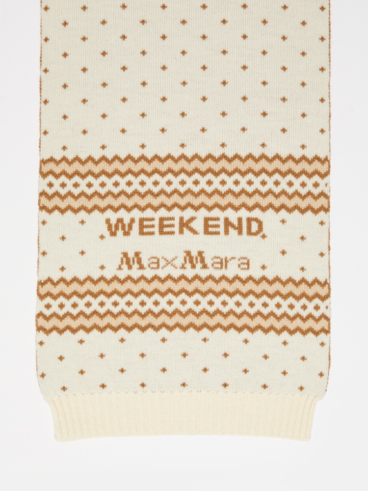 Jacquard-knit wool scarf - CAMEL - Weekend Max Mara