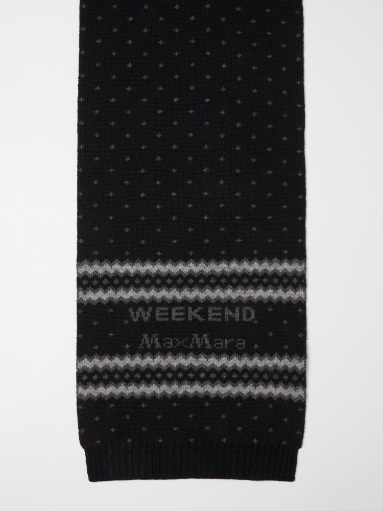 Jacquard-knit wool scarf - BLACK - Weekend Max Mara