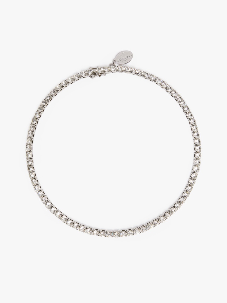 Rhinestone-adorned tennis choker necklace - OPTICAL WHITE - Weekend Max Mara