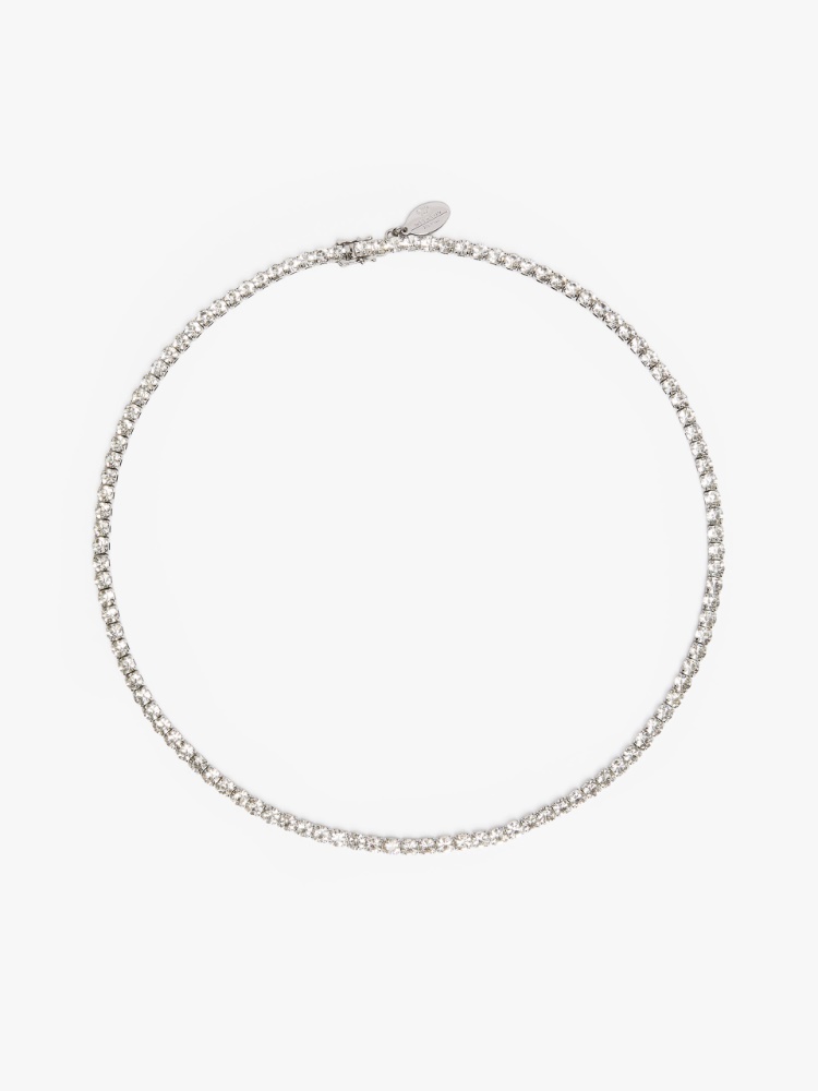 Rhinestone-adorned tennis necklace - OPTICAL WHITE - Weekend Max Mara