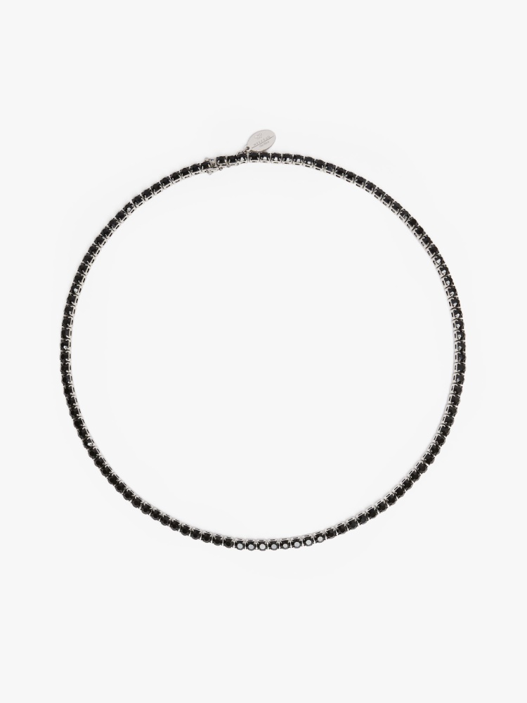 Rhinestone-adorned tennis necklace - BLACK - Weekend Max Mara