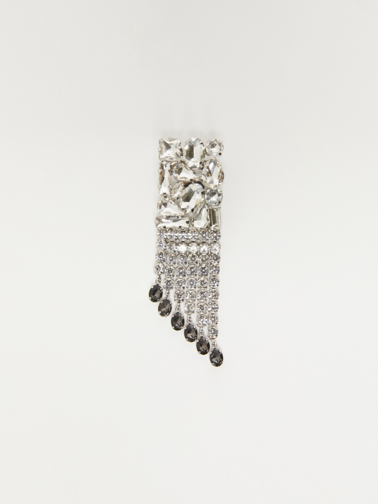 Metal and rhinestone brooch - OPTICAL WHITE - Weekend Max Mara