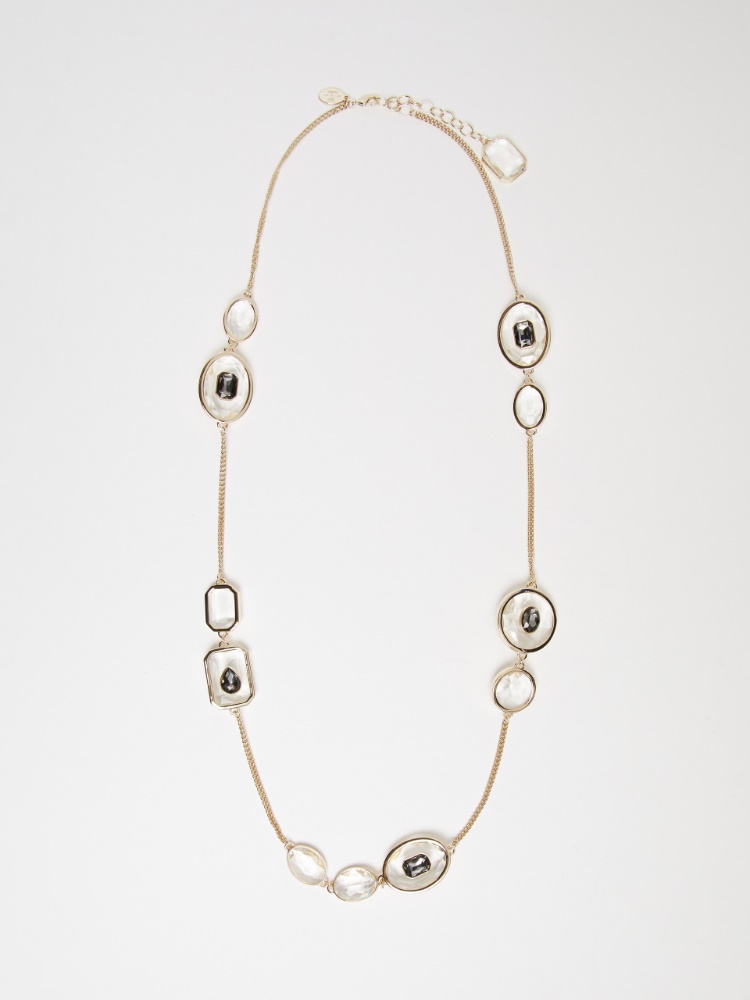 Stone-embellished double-strand necklace - OPTICAL WHITE - Weekend Max Mara