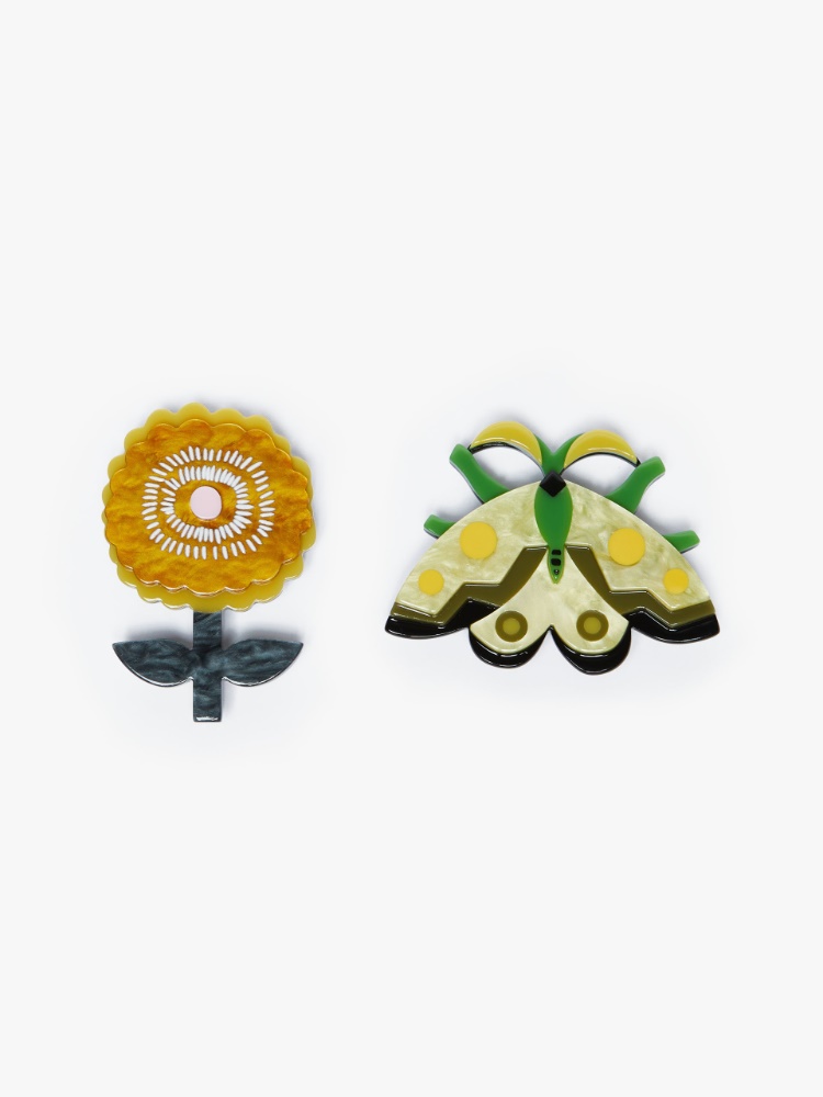 Set of 2 resin brooches -  - Weekend Max Mara