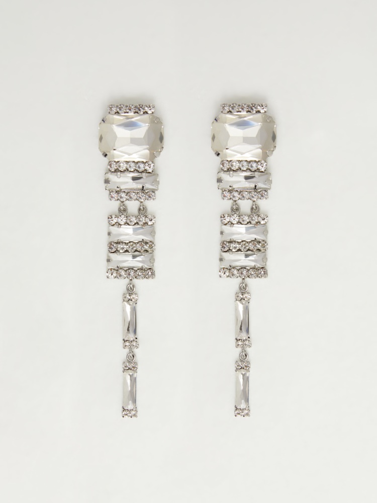 Rhinestone drop earrings - OPTICAL WHITE - Weekend Max Mara