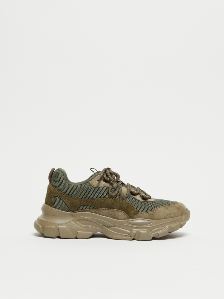 Fabric and split leather sneakers -  - Weekend Max Mara