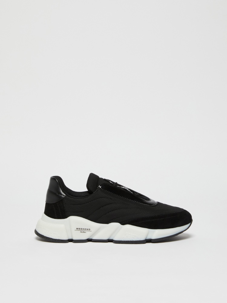 Nylon, patent leather and leather running shoes - BLACK - Weekend Max Mara