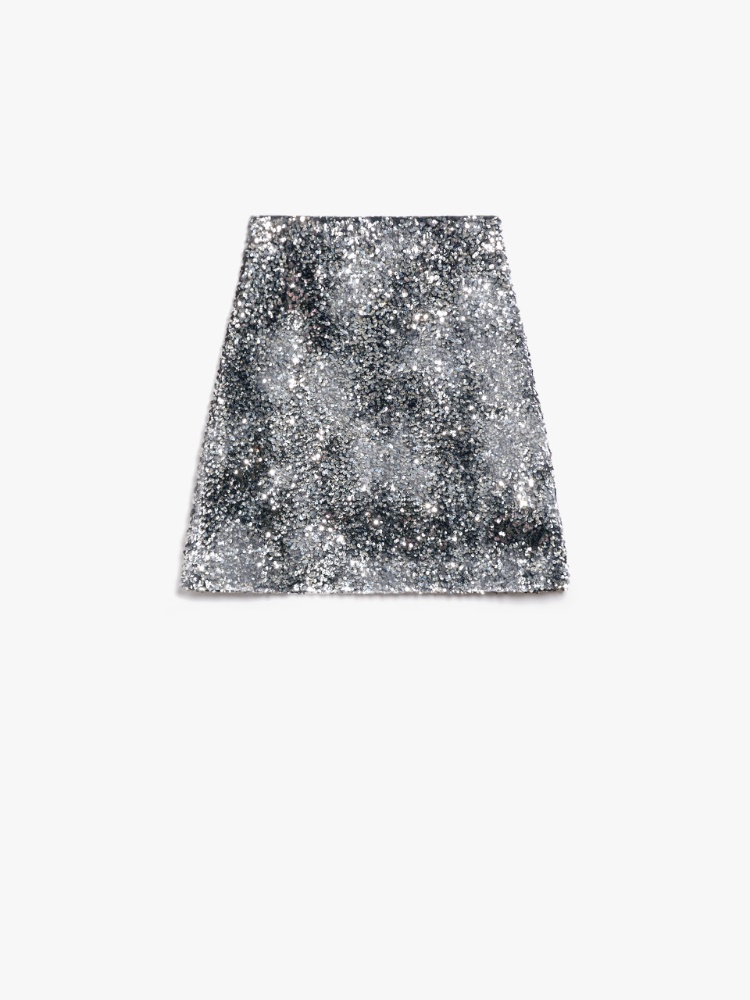 Sequin-adorned jersey mini skirt - BLACK - Weekend Max Mara