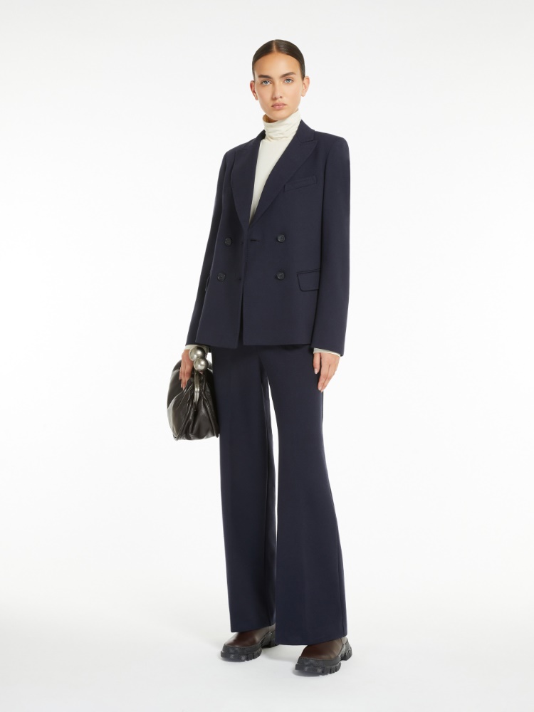 Jacquard flannel trousers - NAVY - Weekend Max Mara