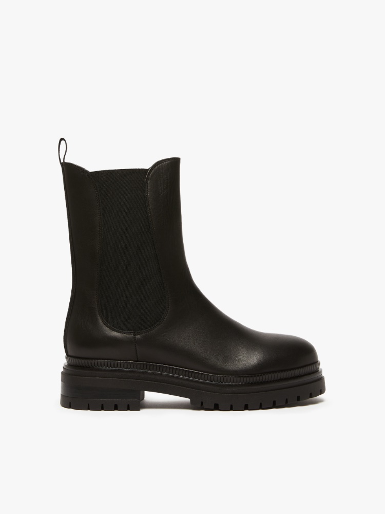 Semi-glossy leather ankle boots - BLACK - Weekend Max Mara - 2