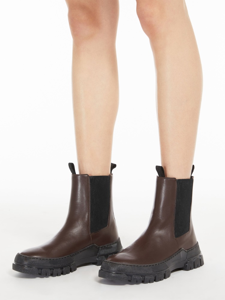 Leather Chelsea boots - DARK BROWN - Weekend Max Mara - 2