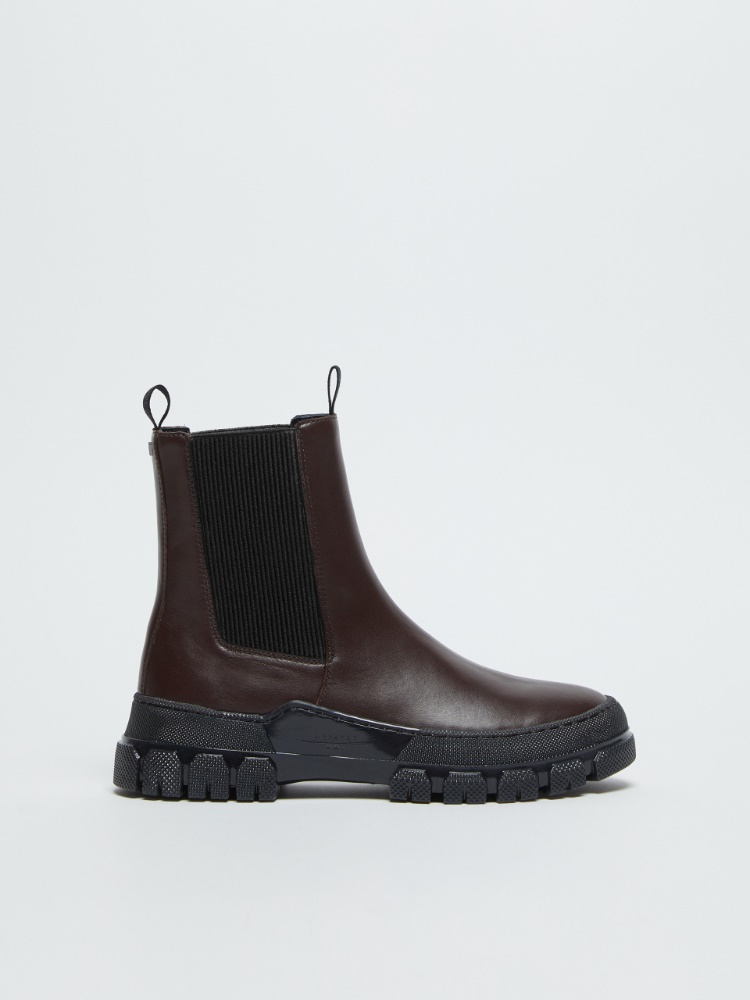 Leather Chelsea boots - DARK BROWN - Weekend Max Mara