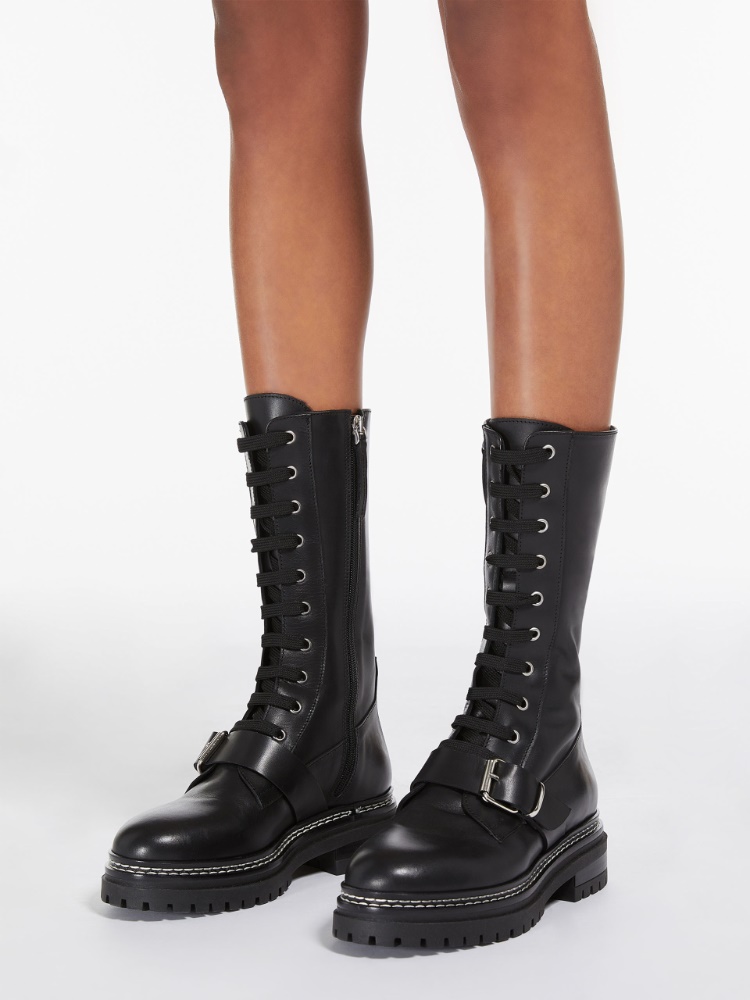 Leather lace-up combat boots -  - Weekend Max Mara - 2