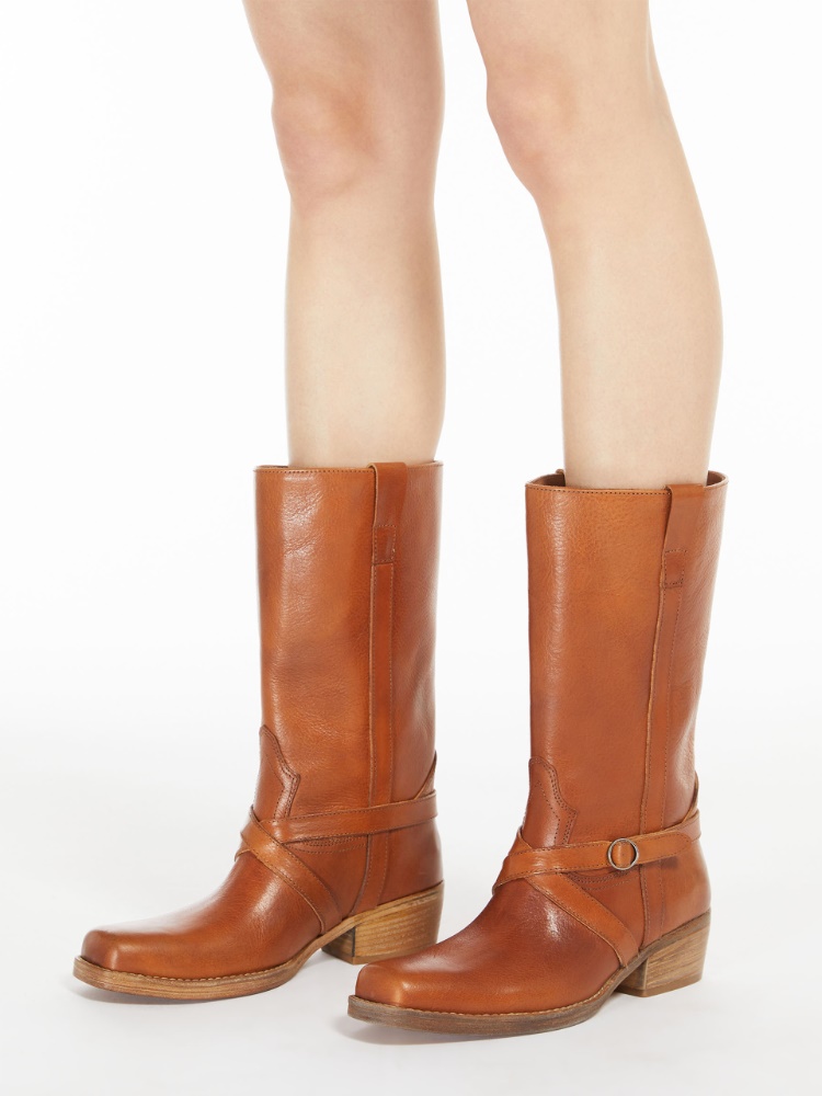 Leather boots - TOBACCO - Weekend Max Mara - 2