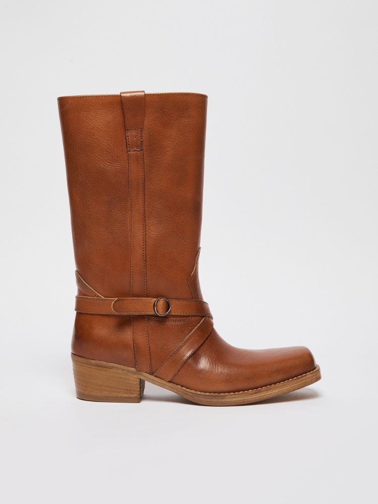 Leather boots - TOBACCO - Weekend Max Mara