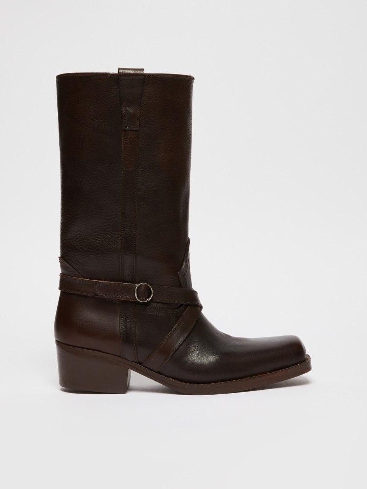 Leather boots - CHOCOLATE - Weekend Max Mara