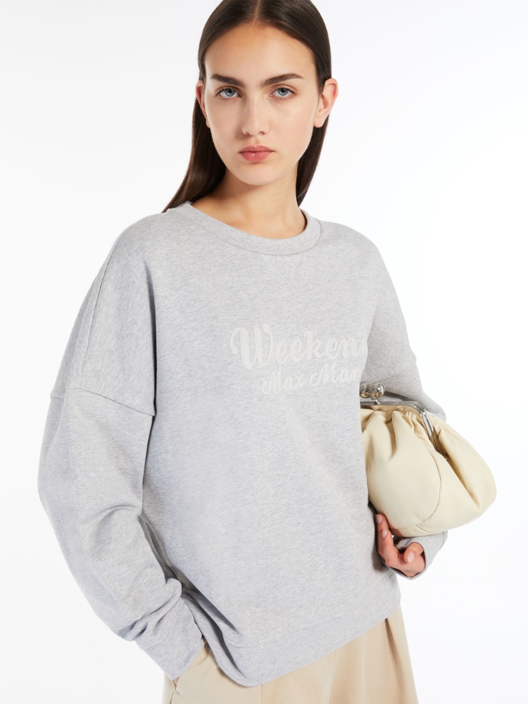 Oversized cotton sweatshirt - LIGHT GREY - Weekend Max Mara