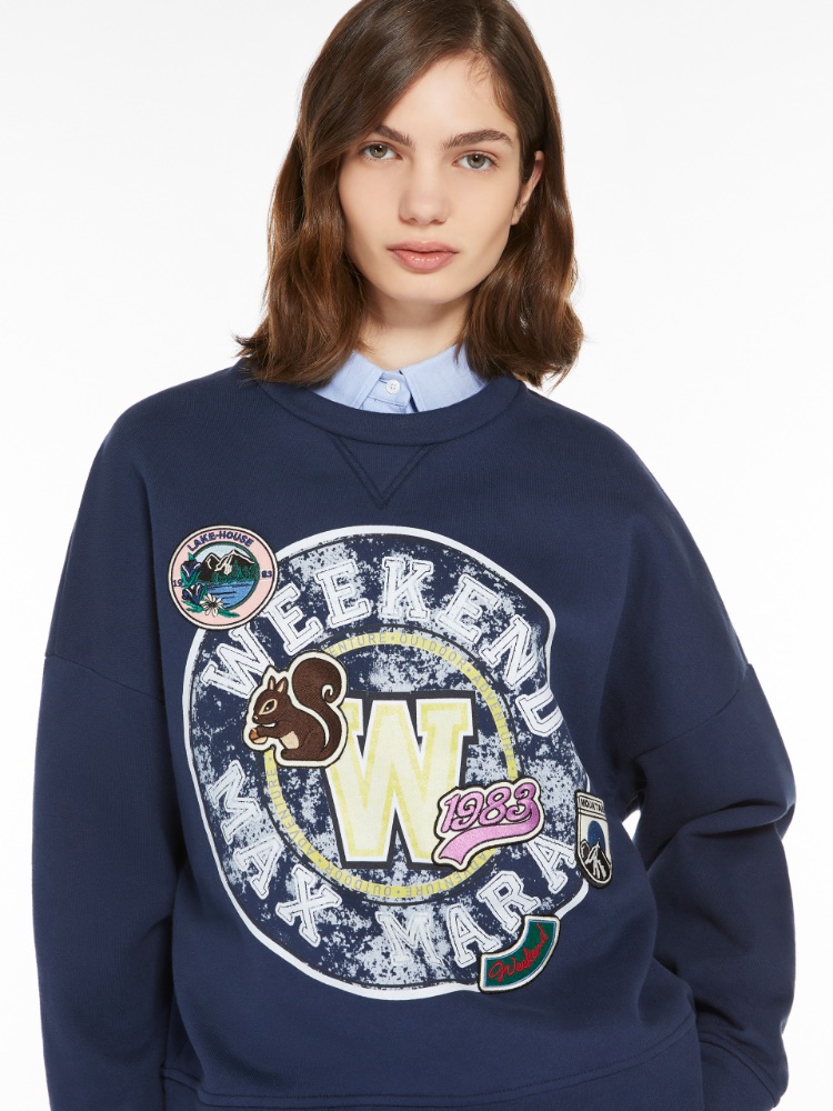 Organic cotton sweatshirt - NAVY - Weekend Max Mara