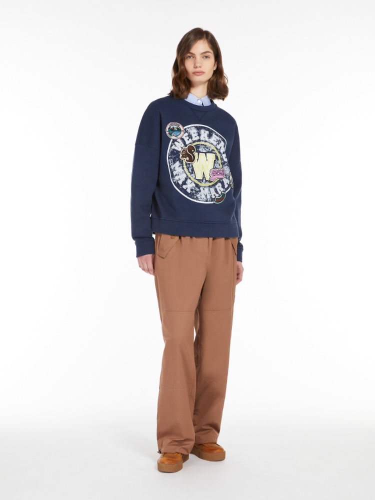 Organic cotton sweatshirt - NAVY - Weekend Max Mara - 2