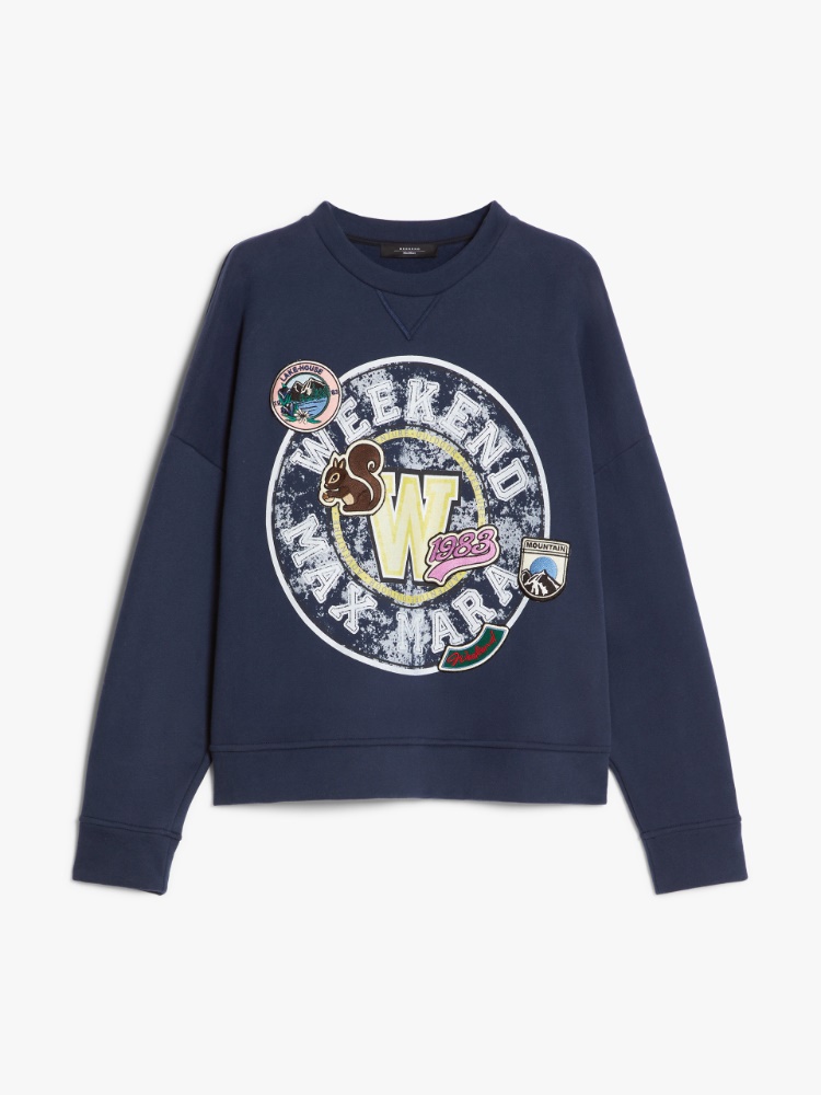 Organic cotton sweatshirt - NAVY - Weekend Max Mara - 2