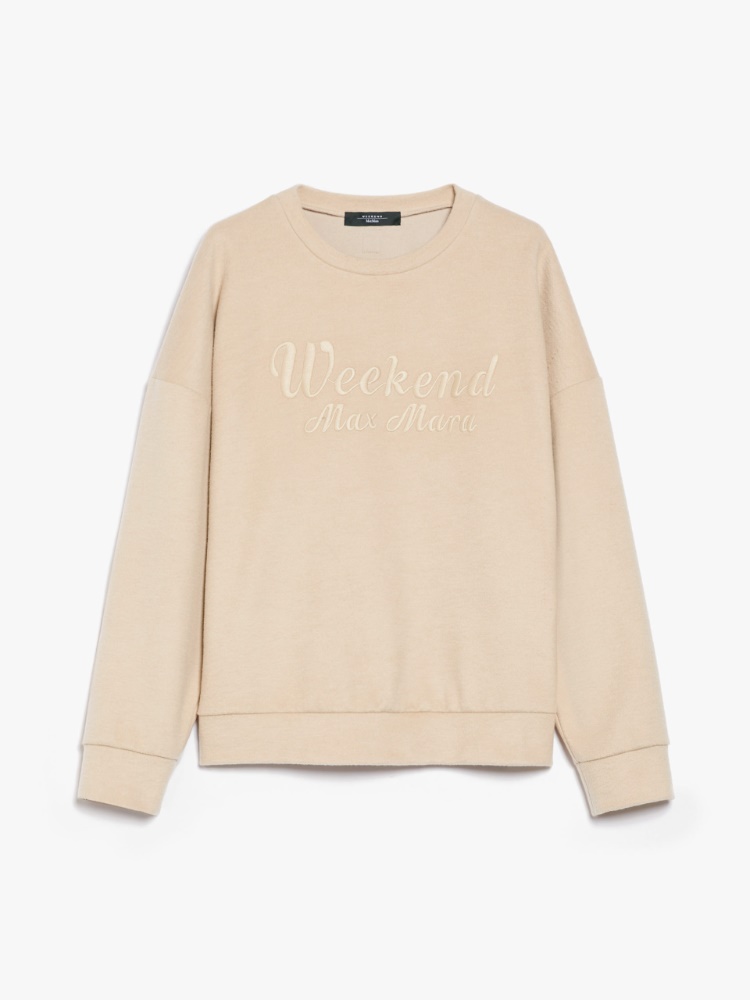 Cotton and wool broadcloth sweatshirt - SAND - Weekend Max Mara - 2