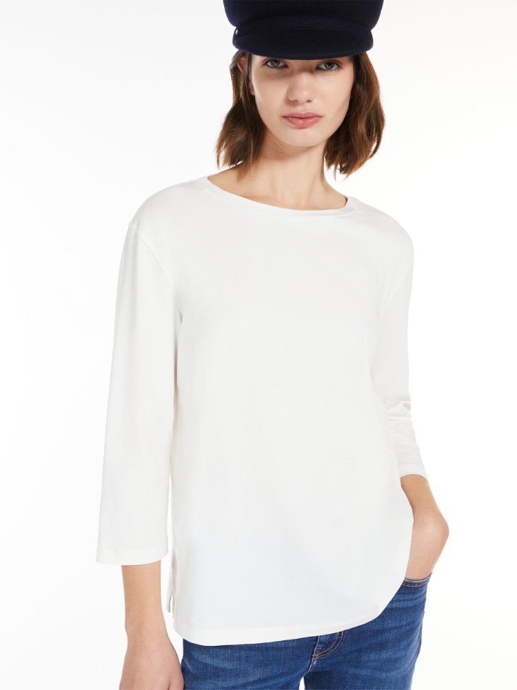 Jersey boat-neck T-shirt - WHITE - Weekend Max Mara