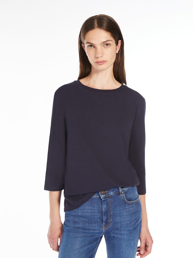 Jersey boat-neck T-shirt - NAVY - Weekend Max Mara