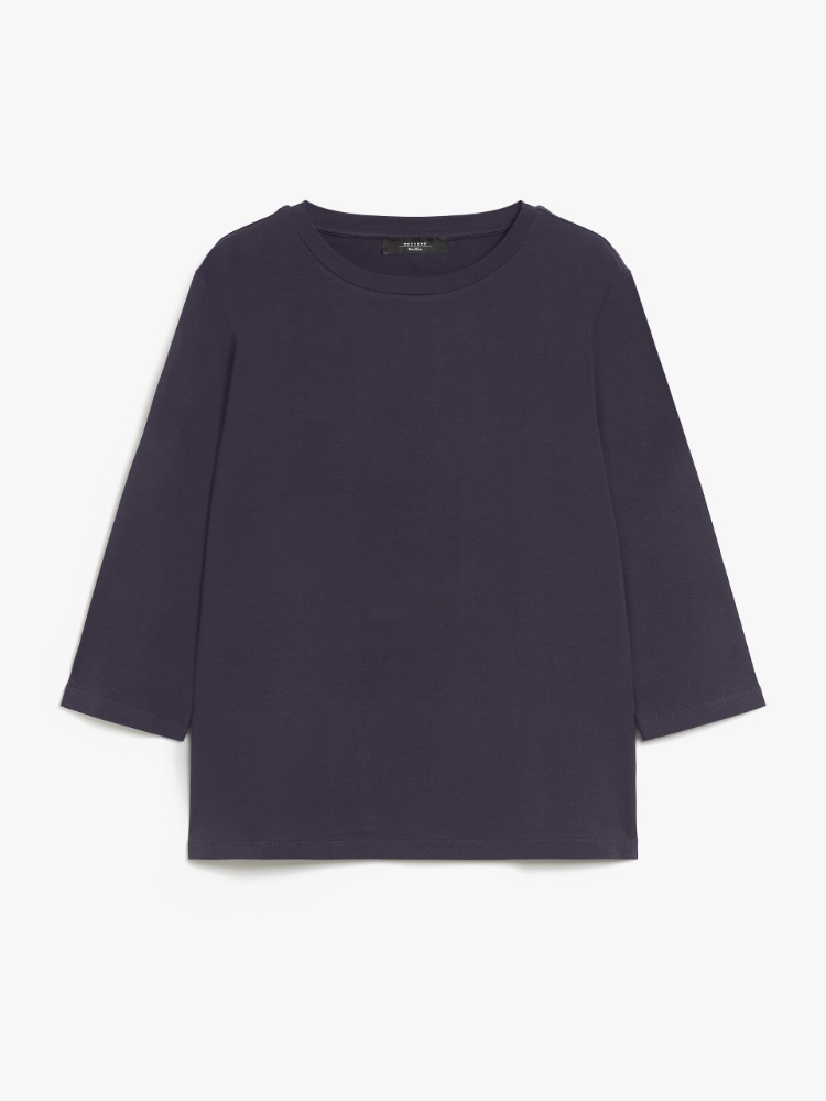 Jersey boat-neck T-shirt, navy | Weekend Max Mara