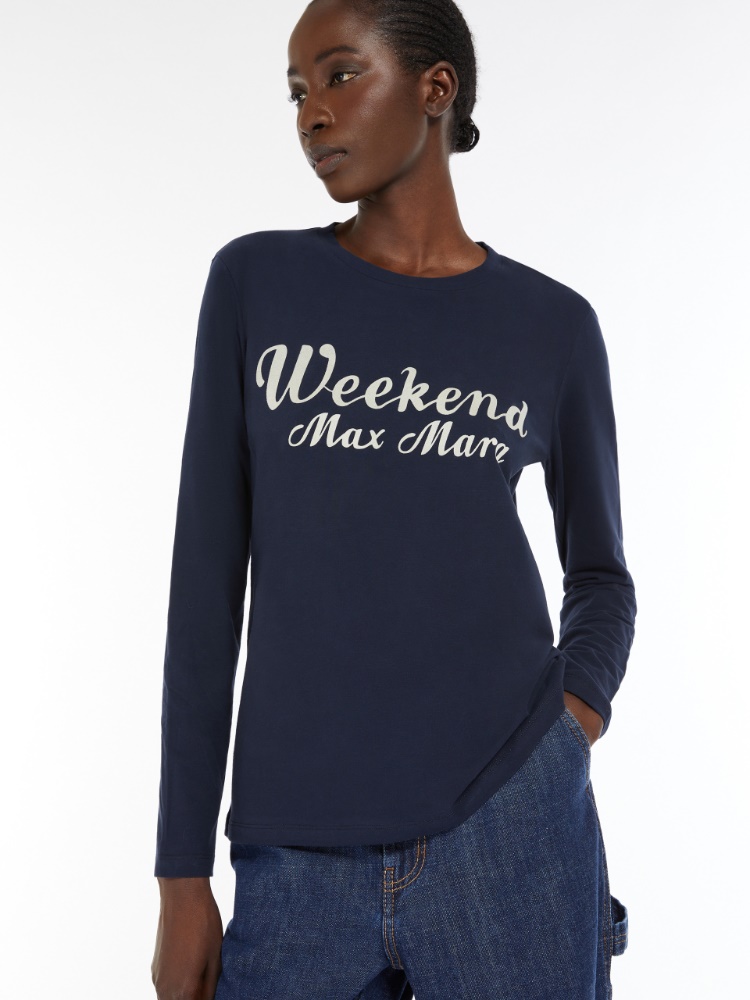 Cotton print T-shirt - NAVY - Weekend Max Mara