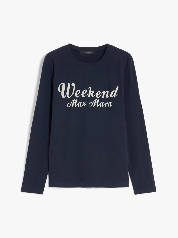 Cotton print T-shirt - NAVY - Weekend Max Mara - 2