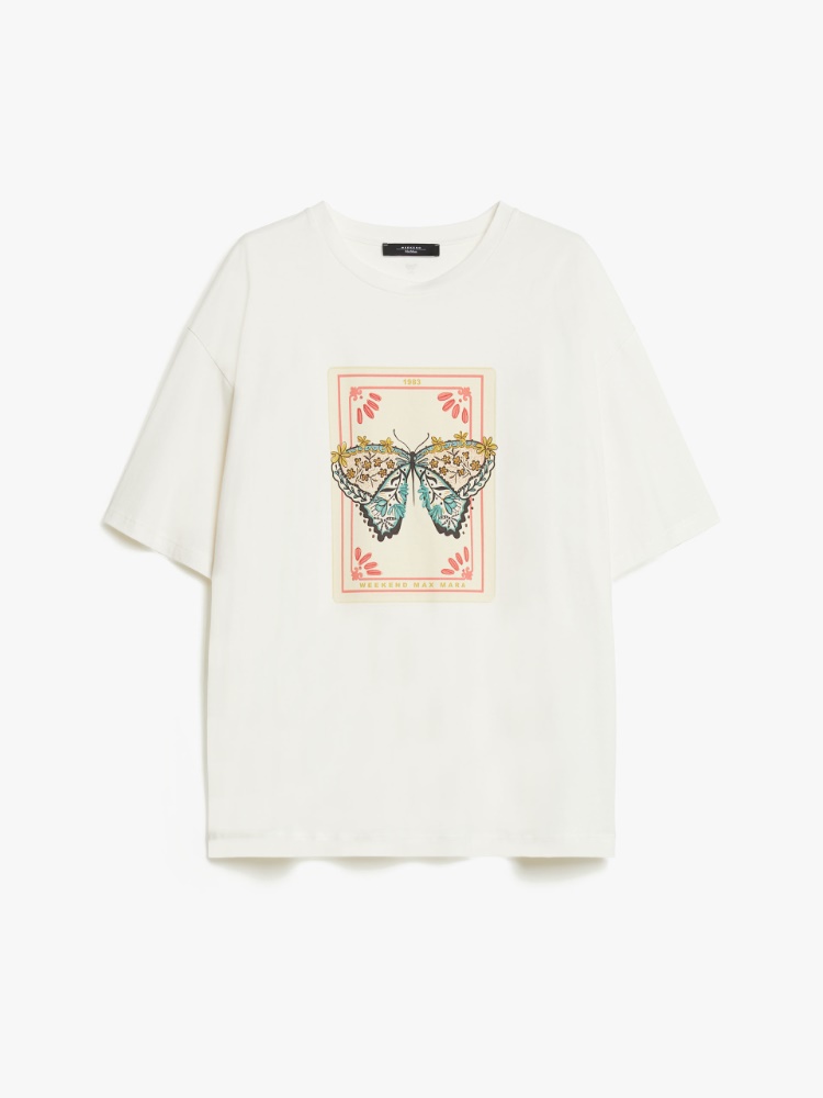 Oversized cotton print T-shirt - WHITE - Weekend Max Mara - 2