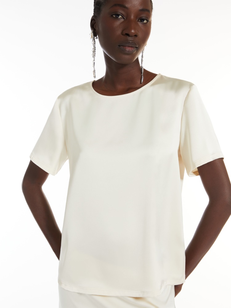 Satin and jersey T-shirt - ECRU - Weekend Max Mara