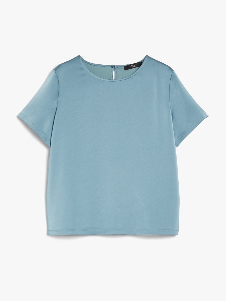 Satin and jersey T-shirt - SKY BLUE - Weekend Max Mara - 2