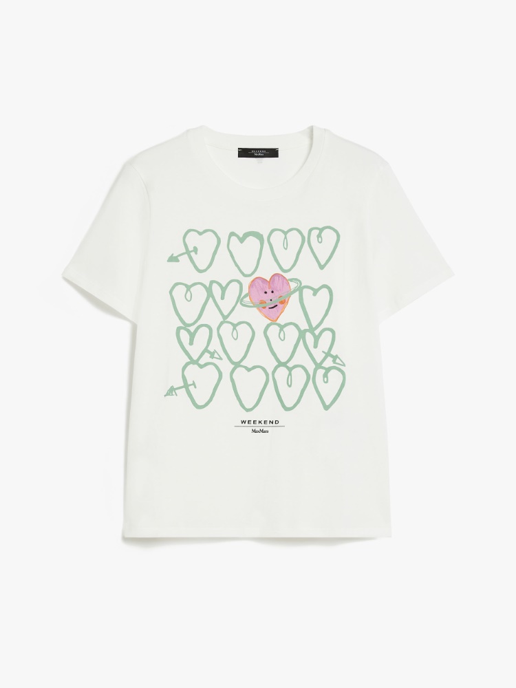 Printed cotton T-shirt - WHITE - Weekend Max Mara - 2