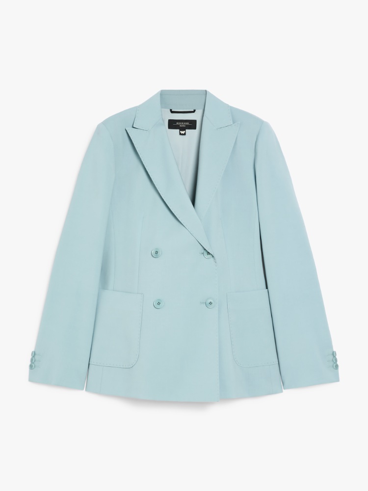 Double-breasted blazer in stretch wool canvas - PASTEL GREEN - Weekend Max Mara